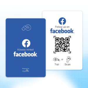 Facebook követőgyűjtő kártya - NFC/QR