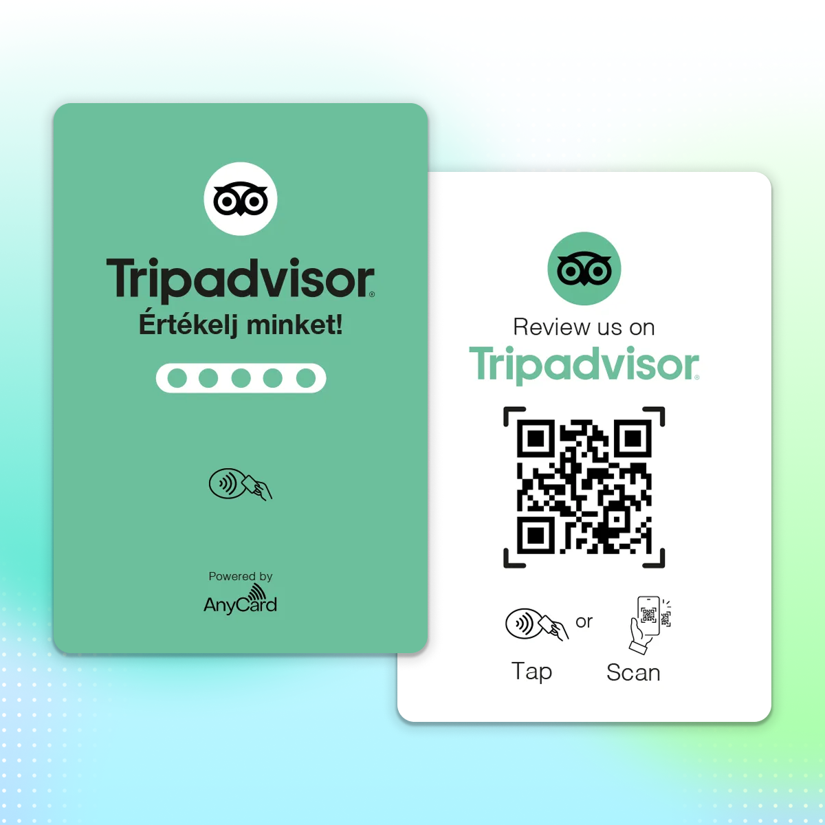 Tripadvisor Értékelésgyűjtő Okoskártya - NFC/QR